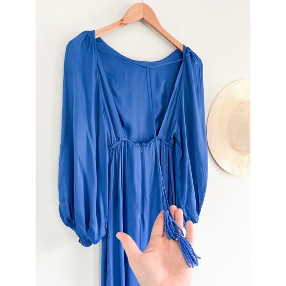 FARM Rio | Open-Back Midi Dress in Royal Blue | Sz XS - Picture 8 of 13